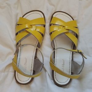 Yellow Patent Leather Salt Water Sandals